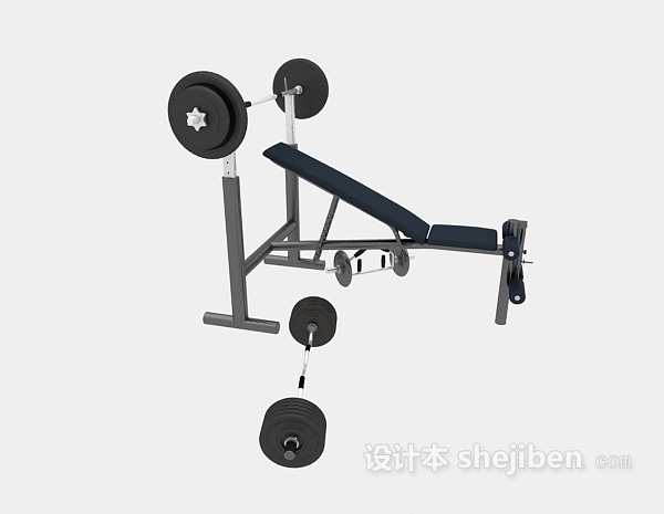 举重健身器材3d模型下载