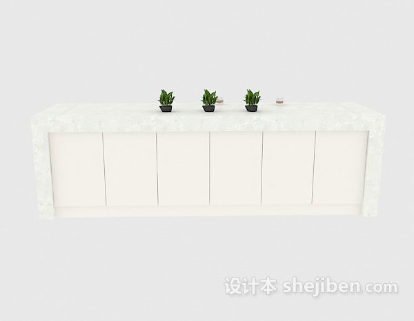 白色班台3d模型下载