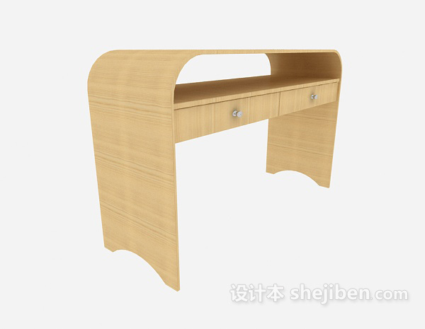 简约实木梳妆台3d模型下载