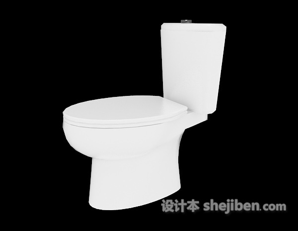 白色坐便器3d模型下载