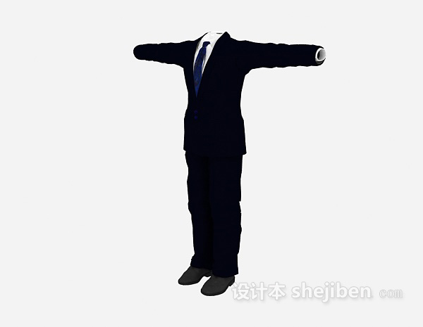 男士职业装3d模型下载