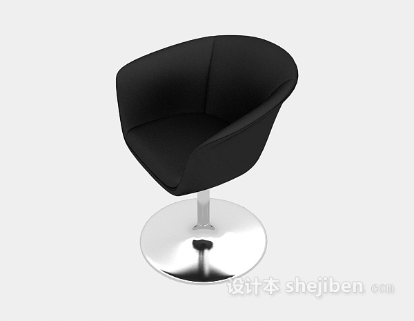 黑色理发店休闲椅3d模型下载