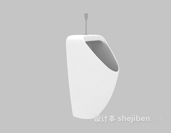 白色男士小便器3d模型下载