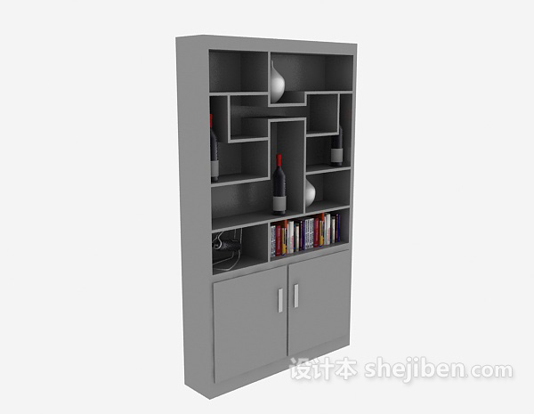 灰色展示柜3d模型下载