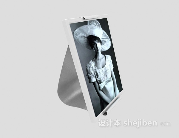 白色实木相框3d模型下载