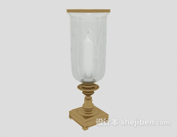 美式风格烛台灯3d模型下载