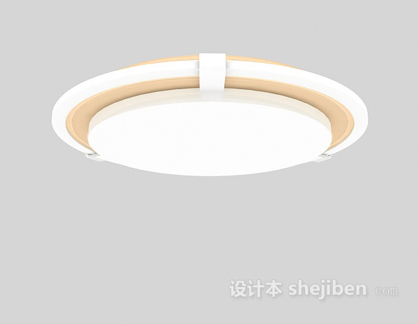 现代白色吸顶灯3d模型下载