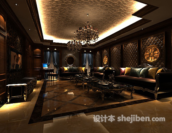 休闲会所3d模型下载