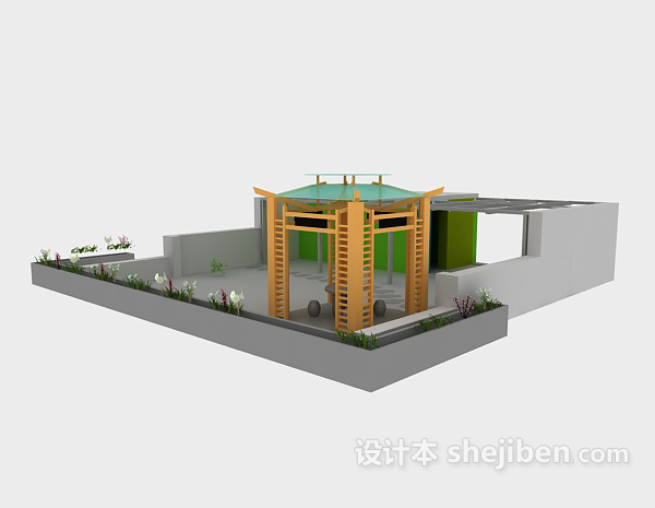 阳台花园3d模型下载