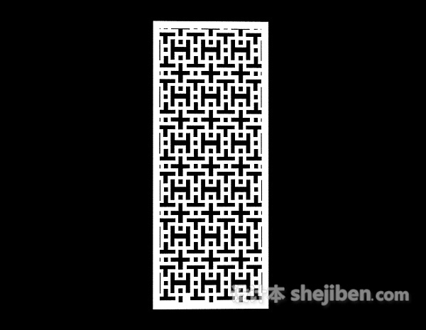 精华工艺屏风镂空雕花3d模型下载