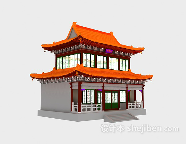 中式古典建筑3d模型下载