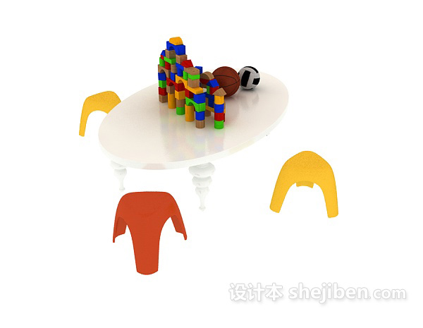 儿童玩具桌椅 3d模型下载