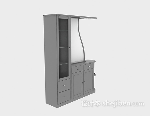 中式餐边柜子3d模型下载