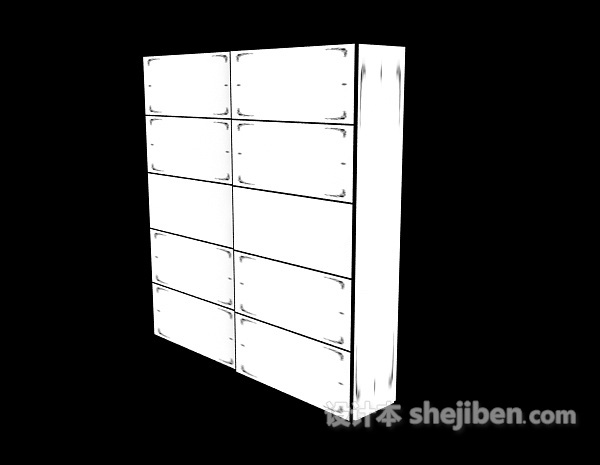 推拉门衣柜3d模型下载