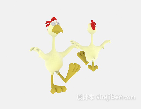 儿童动物玩具公鸡3d模型下载