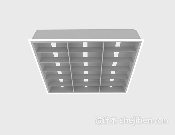 格栅盘灯3d模型下载