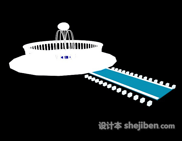 欧式流水喷泉3d模型下载