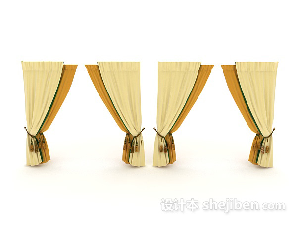 窗帘3d模型下载