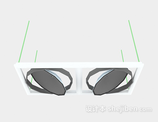 现代风格嵌入式射灯3d模型下载