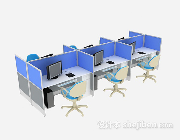 办公桌椅3d模型下载