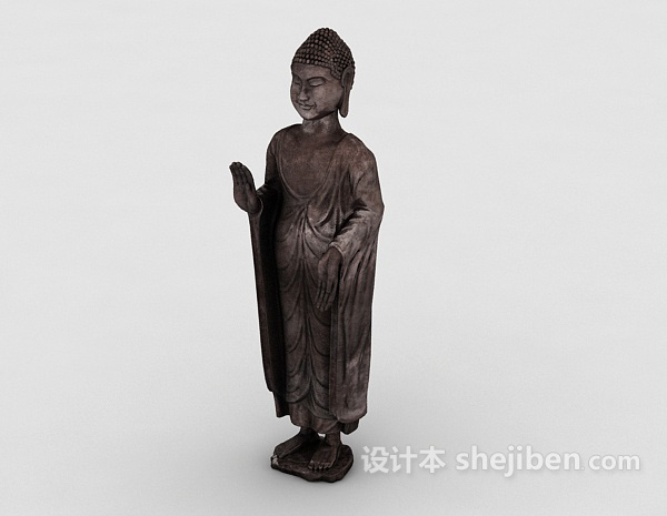 古代佛像人物雕塑3d模型下载