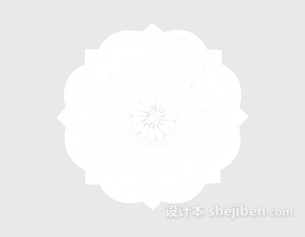 欧式灯盘雕花3d模型下载