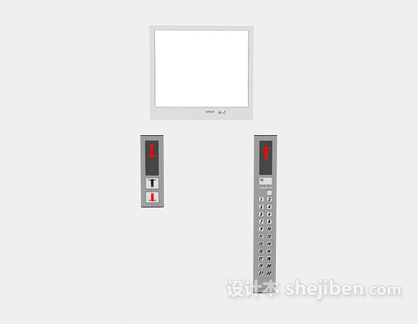 电梯按钮3d模型下载
