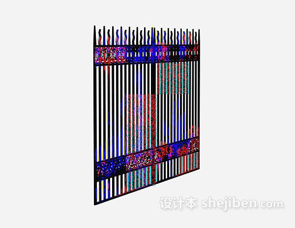 铁艺栏杆3d模型下载