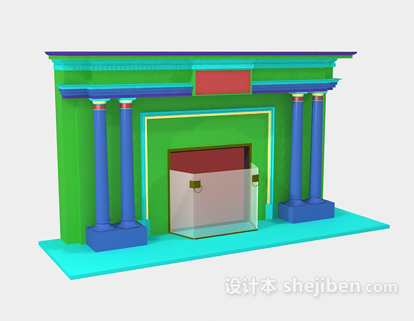 欧式壁炉3d模型下载