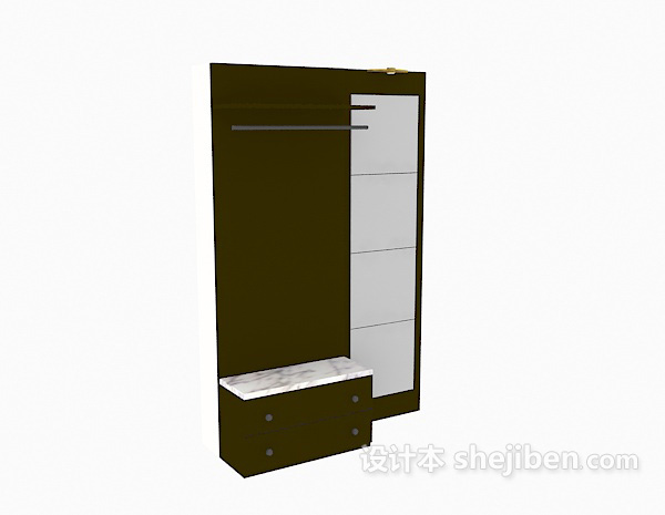 鞋柜屏风3d模型下载