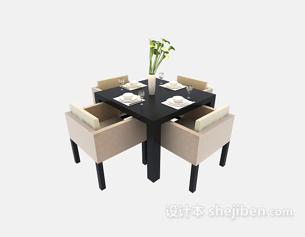 甜品店餐桌3d模型下载