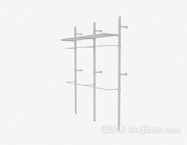衣服货架3d模型下载