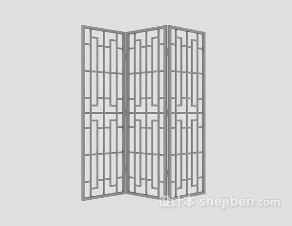 屏风隔断3d模型下载