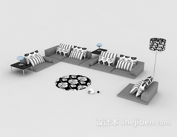 沙发组合3d模型下载