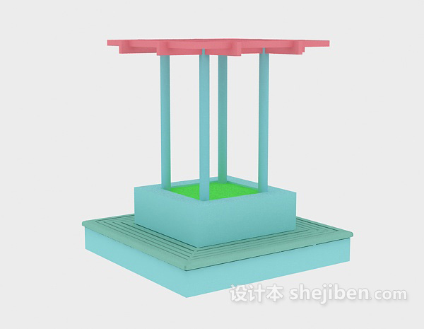 园林景观花架3d模型下载