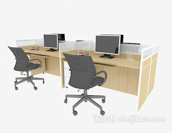 办公桌椅3d模型下载