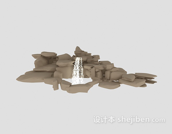 假山流水3d模型下载