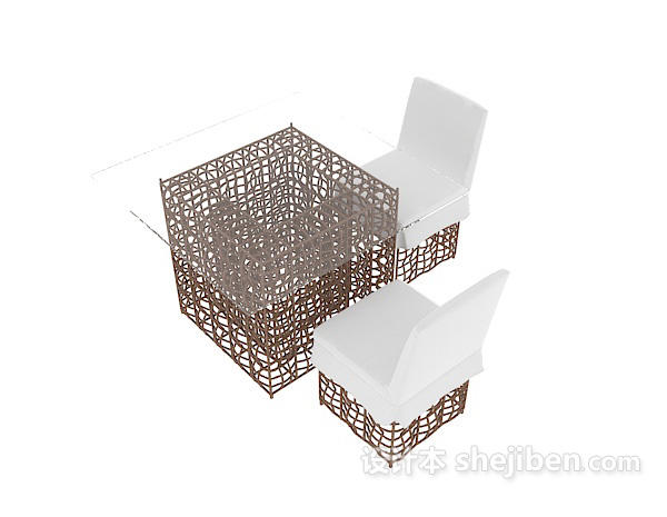 桌椅组合3d模型下载