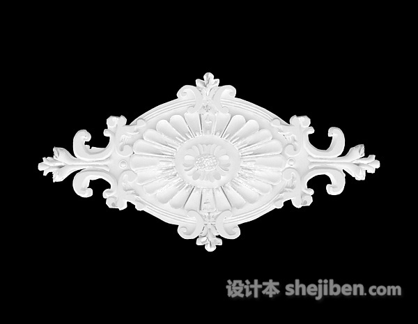 欧式灯盘雕花3d模型下载