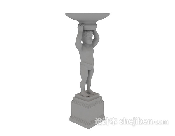 广场雕塑3d模型下载
