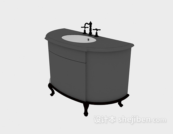 欧式洗手盆台盆3d模型下载