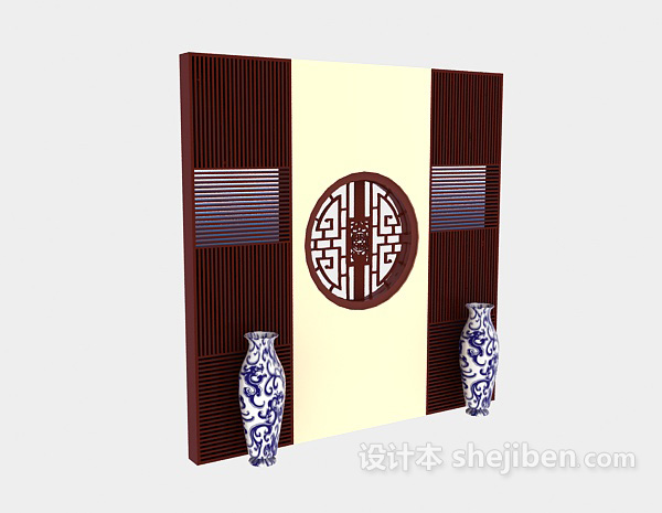 屏风隔断3d模型下载