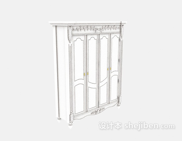美式衣柜3d模型下载