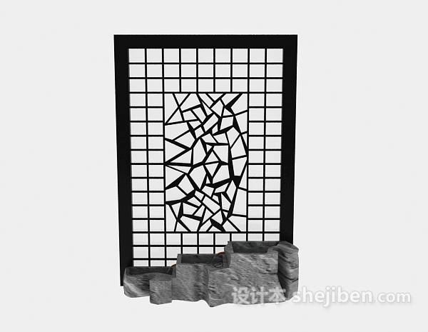 屏风隔断3d模型下载