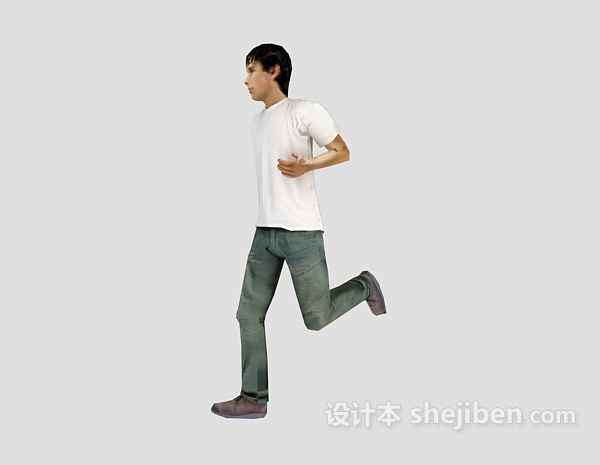 男生跑步人物3d模型下载
