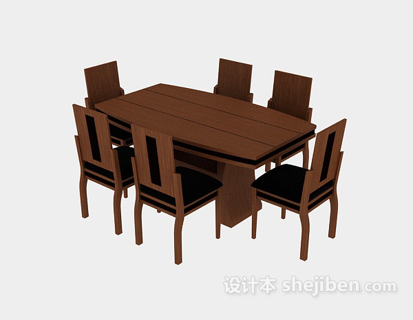 桌椅组合3d模型下载