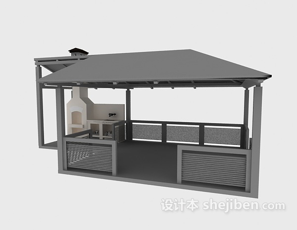 室外遮雨棚3d模型下载