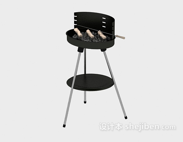 公园设施小品-野炊，烧烤设施1-5套3d模型下载