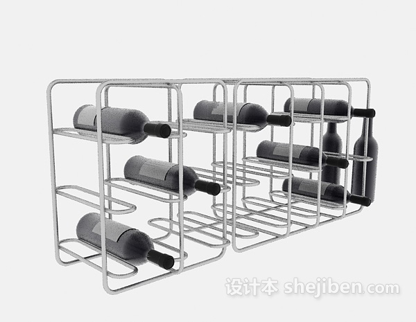 不锈钢酒架3d模型下载