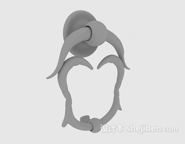 中式门拉手3d模型下载